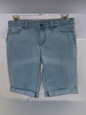 TRACTOR stretchy adjustable waist, cuffed shorts 5 Pocket Style #SAT335C Size 14